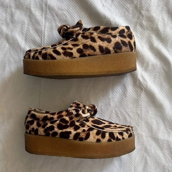 Loeffler Randall Tabitha Bracco knotted Chukka Animal Print Platform Shoes - Picture 6 of 16